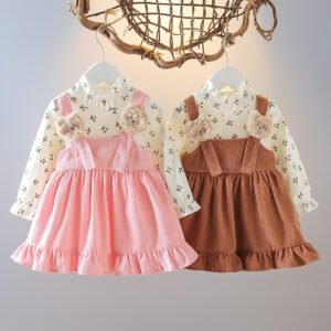 Girls' Spring And Autumn Dress