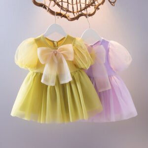 New Summer Chiffon Mesh Bow Dress